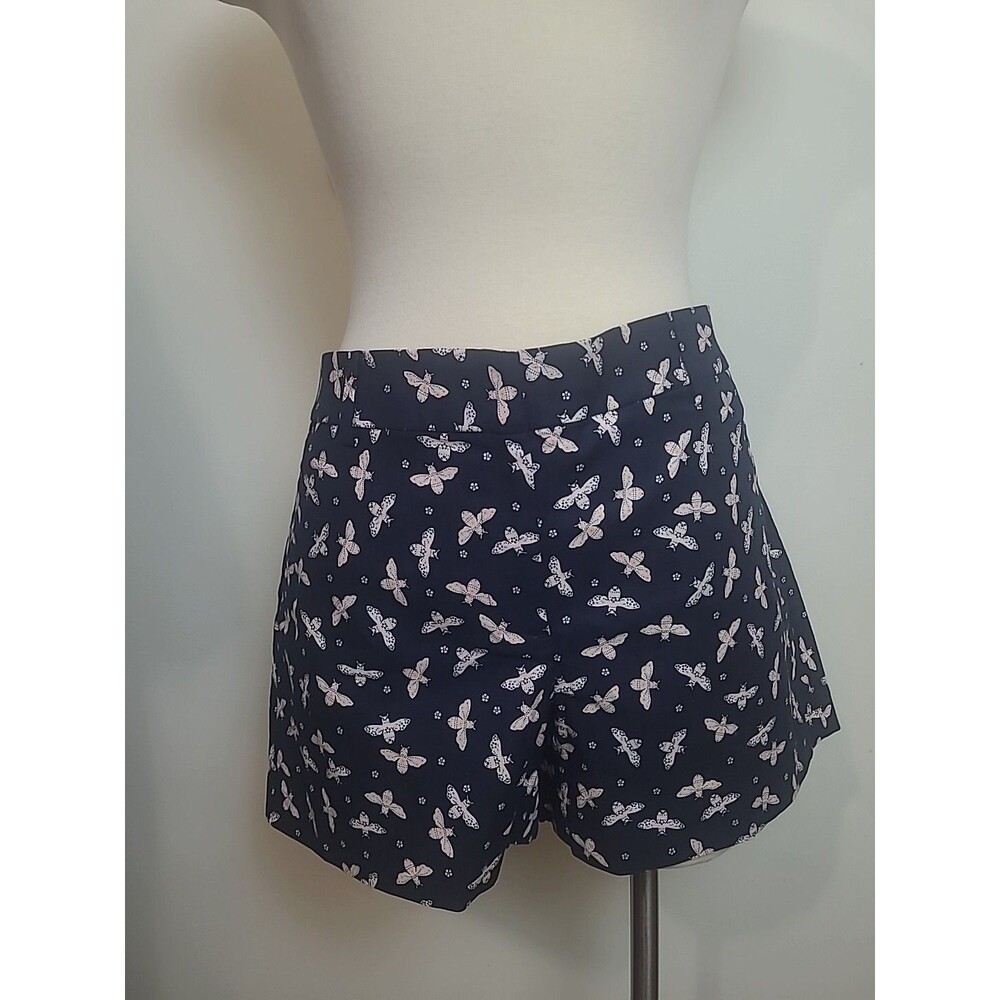Loft The Riviera Shorts Navy Blue Butterfly Print Size 10 Tags Attached